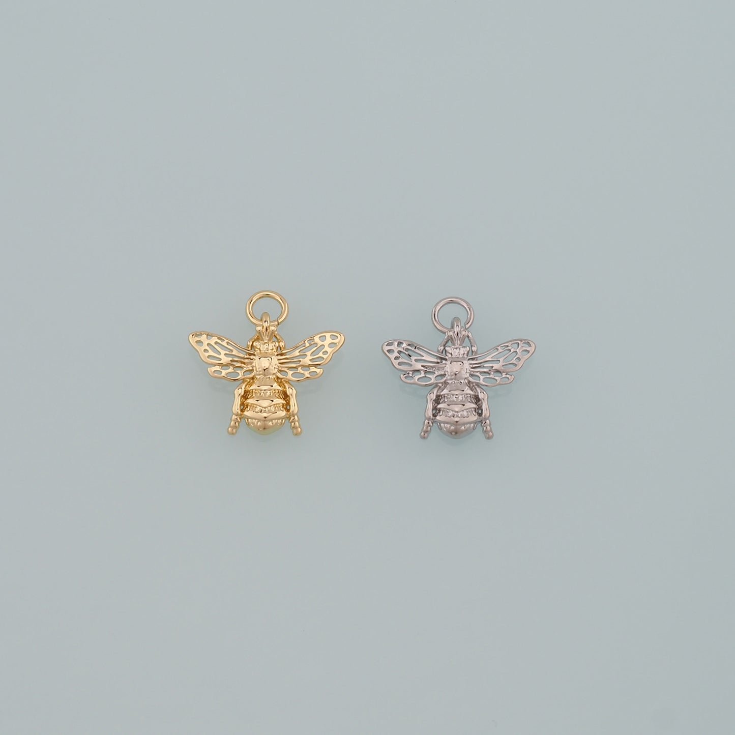 Gold Insect Charms,18K Gold Filled Bee Pendant,Dainty Bee Charm Bracelet Necklace for DIY Jewelry Making Supply
