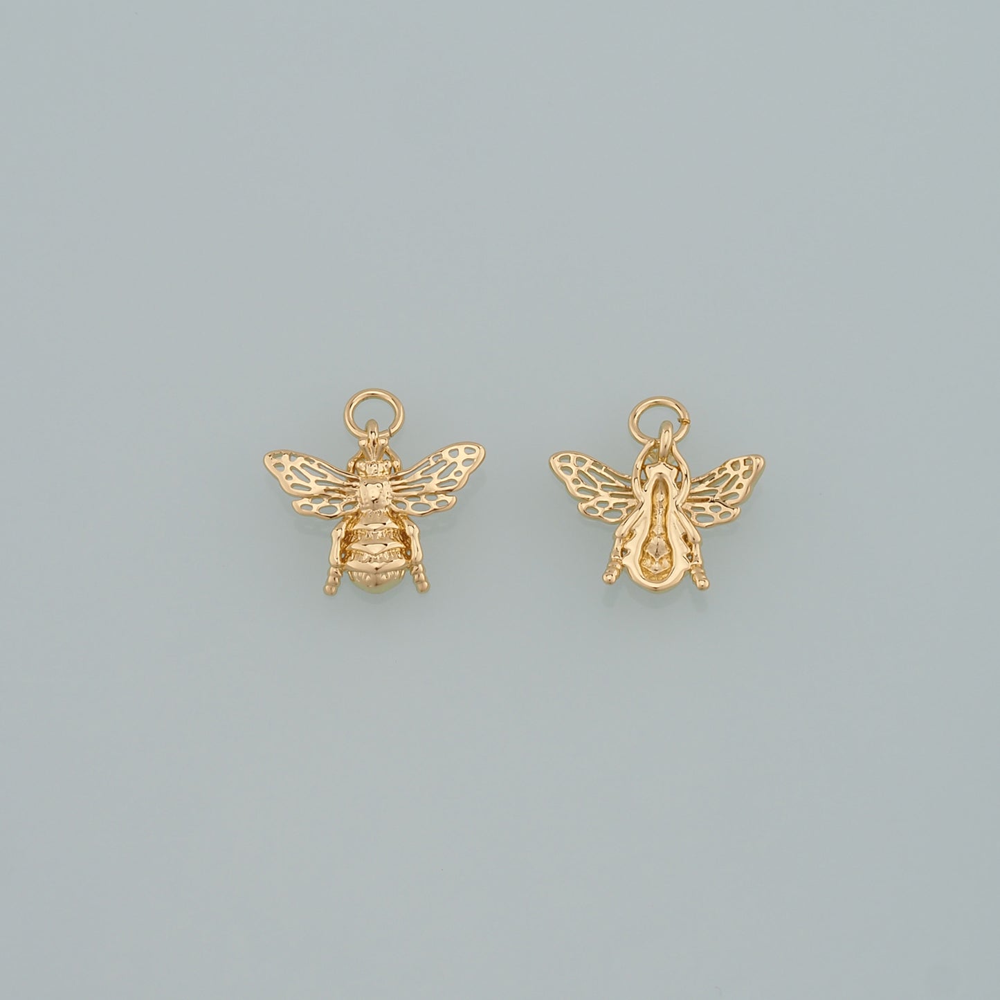 Gold Insect Charms,18K Gold Filled Bee Pendant,Dainty Bee Charm Bracelet Necklace for DIY Jewelry Making Supply