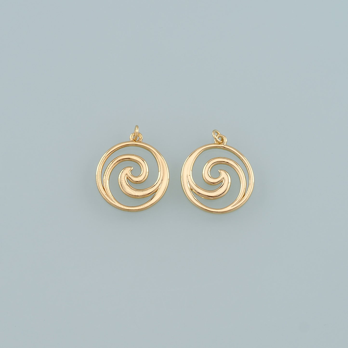 18K Gold Filled Waves Pendant,Waves Charm Bracelet Necklace for DIY Jewelry Making Supply
