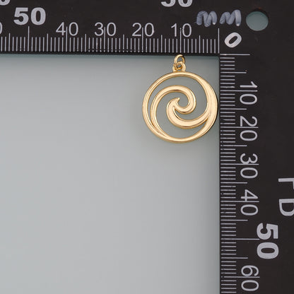 18K Gold Filled Waves Pendant,Waves Charm Bracelet Necklace for DIY Jewelry Making Supply
