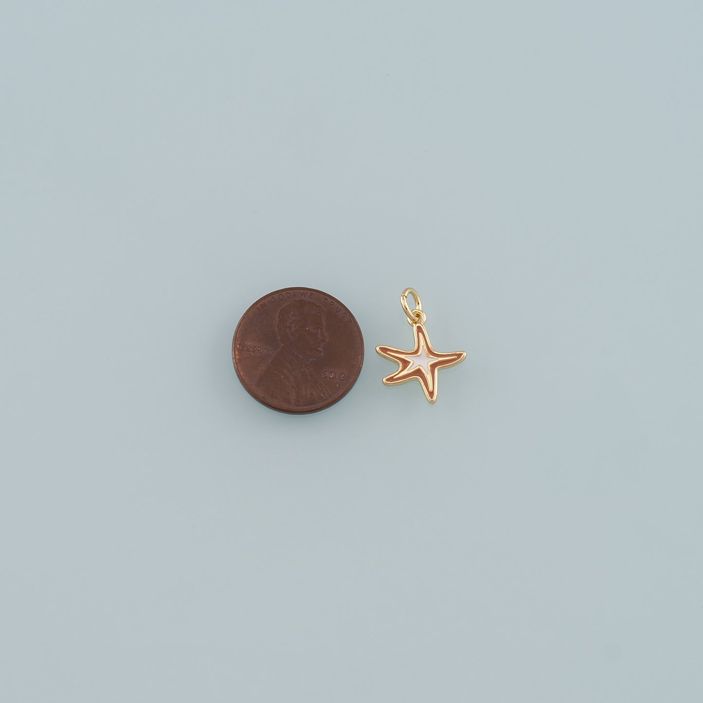 Gold Starfish Charms,18K Gold Filled Sea Star Pendant,Enamel Starfish Charm Bracelet Necklace for DIY Jewelry Making Supply