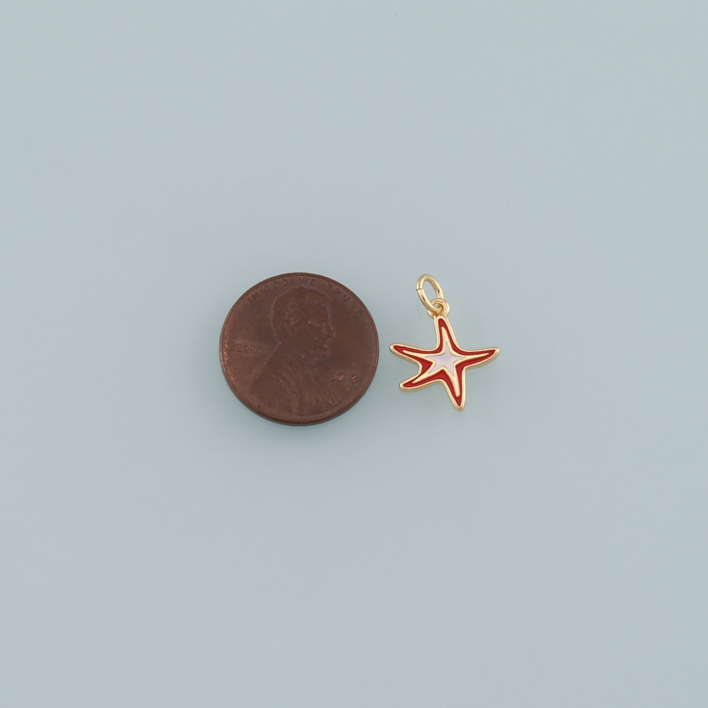 Gold Starfish Charms,18K Gold Filled Sea Star Pendant,Enamel Starfish Charm Bracelet Necklace for DIY Jewelry Making Supply