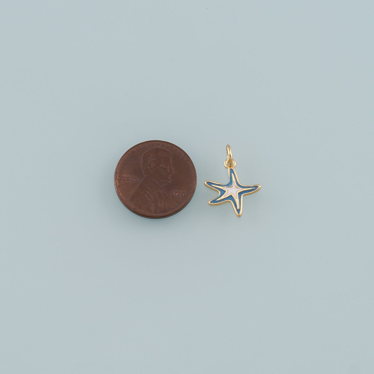 Gold Starfish Charms,18K Gold Filled Sea Star Pendant,Enamel Starfish Charm Bracelet Necklace for DIY Jewelry Making Supply