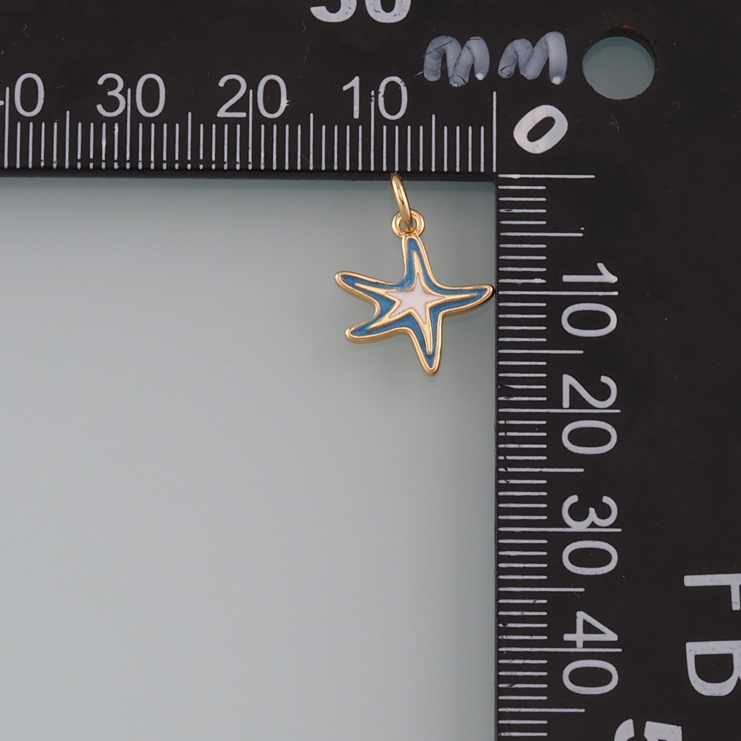 Gold Starfish Charms,18K Gold Filled Sea Star Pendant,Enamel Starfish Charm Bracelet Necklace for DIY Jewelry Making Supply