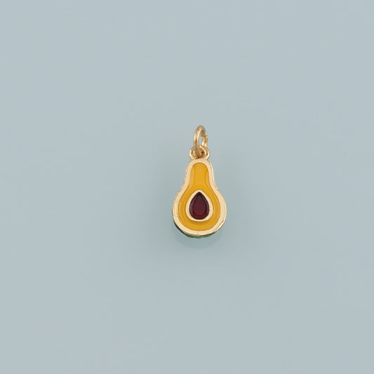 Gold Fruit Charms,18K Gold Filled Avocado Pendant,Enamel Avocado Charm Bracelet Necklace for DIY Jewelry Making Supply