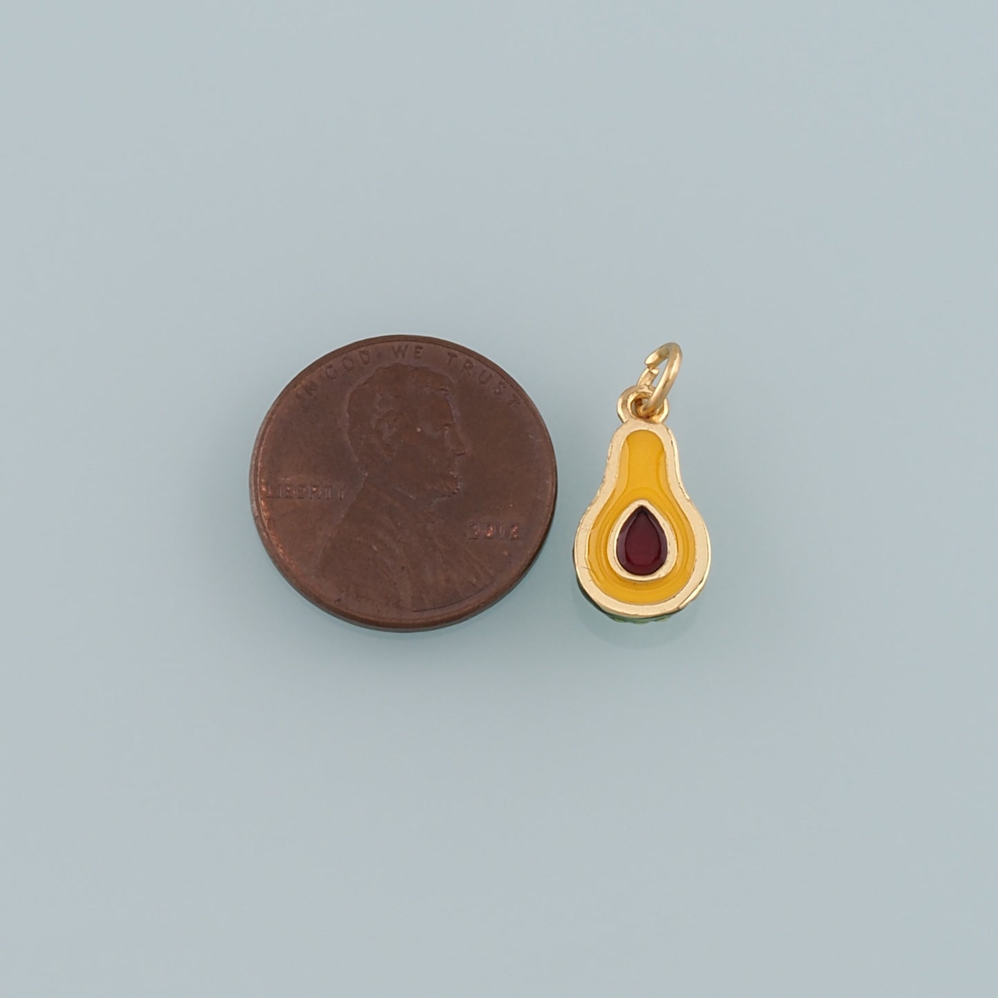 Gold Fruit Charms,18K Gold Filled Avocado Pendant,Enamel Avocado Charm Bracelet Necklace for DIY Jewelry Making Supply