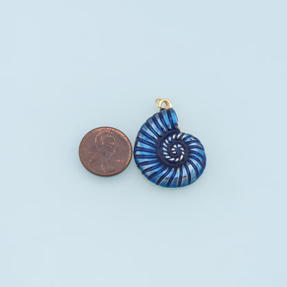 Gold Shell Charms,18K Gold Filled Conch Shell Pendant,Enamel Shell Charm Bracelet Necklace for DIY Jewelry Making Supply