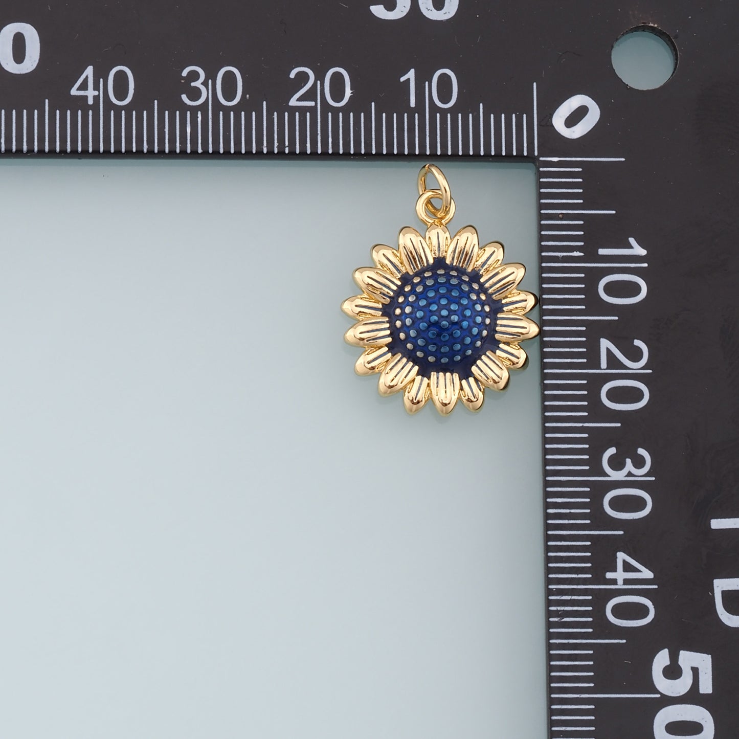 Gold Sunflower Charms,18K Gold Filled Sunflower Pendant,Enamel Sunflower Charm Bracelet Necklace for DIY Jewelry Making Supply