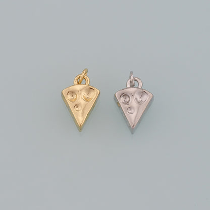 Gold Food Charms,18K Gold Filled Cheese Pendant,Cheese Charm Bracelet Necklace for DIY Jewelry Making Supply