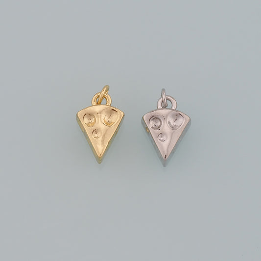 Gold Food Charms,18K Gold Filled Cheese Pendant,Cheese Charm Bracelet Necklace for DIY Jewelry Making Supply