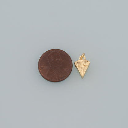 Gold Food Charms,18K Gold Filled Cheese Pendant,Cheese Charm Bracelet Necklace for DIY Jewelry Making Supply