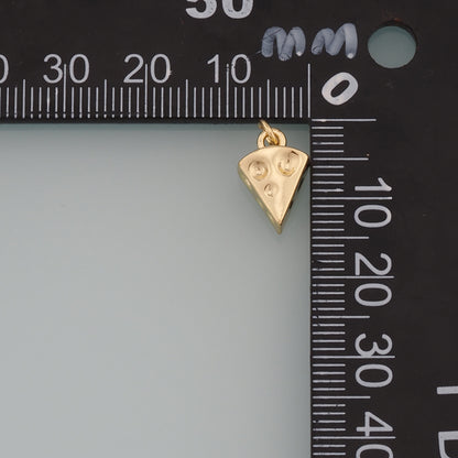 Gold Food Charms,18K Gold Filled Cheese Pendant,Cheese Charm Bracelet Necklace for DIY Jewelry Making Supply