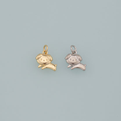 Gold Dog Charms,18K Gold Filled Dog Pendant,Pet Charm Bracelet Necklace for DIY Jewelry Making Supply