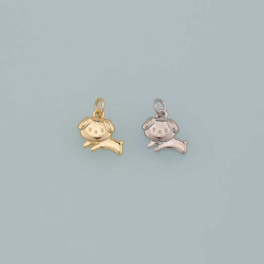 Gold Dog Charms,18K Gold Filled Dog Pendant,Pet Charm Bracelet Necklace for DIY Jewelry Making Supply