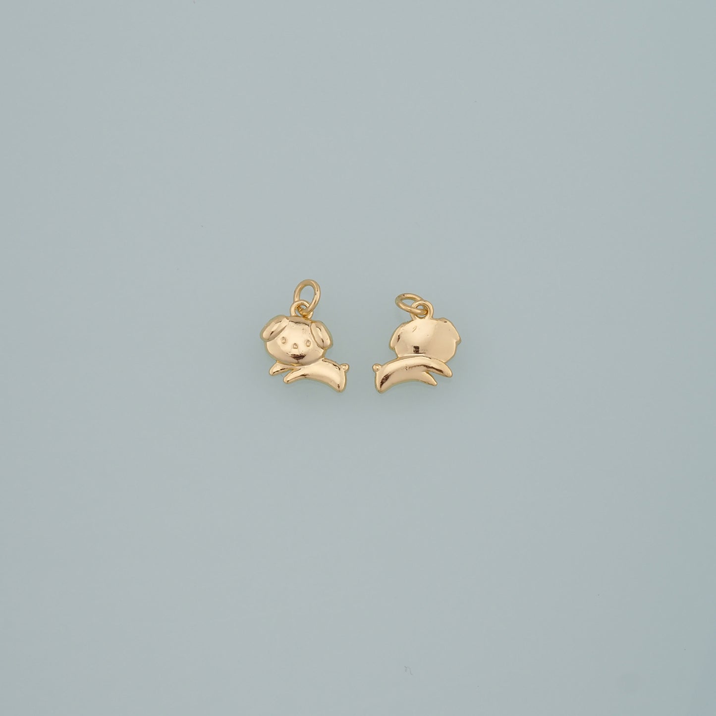 Gold Dog Charms,18K Gold Filled Dog Pendant,Pet Charm Bracelet Necklace for DIY Jewelry Making Supply