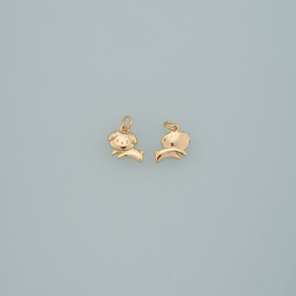 Gold Dog Charms,18K Gold Filled Dog Pendant,Pet Charm Bracelet Necklace for DIY Jewelry Making Supply