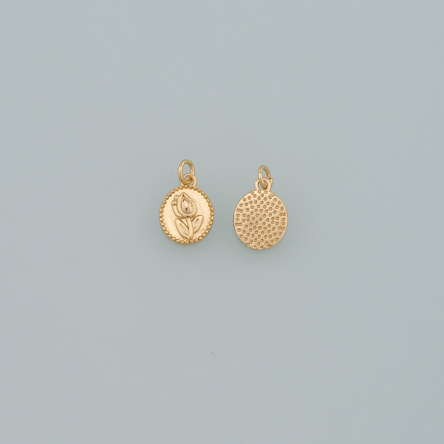 18K Gold Filled Tulip Pendant,Dainty Flower Charm Bracelet Necklace for DIY Jewelry Making Supply