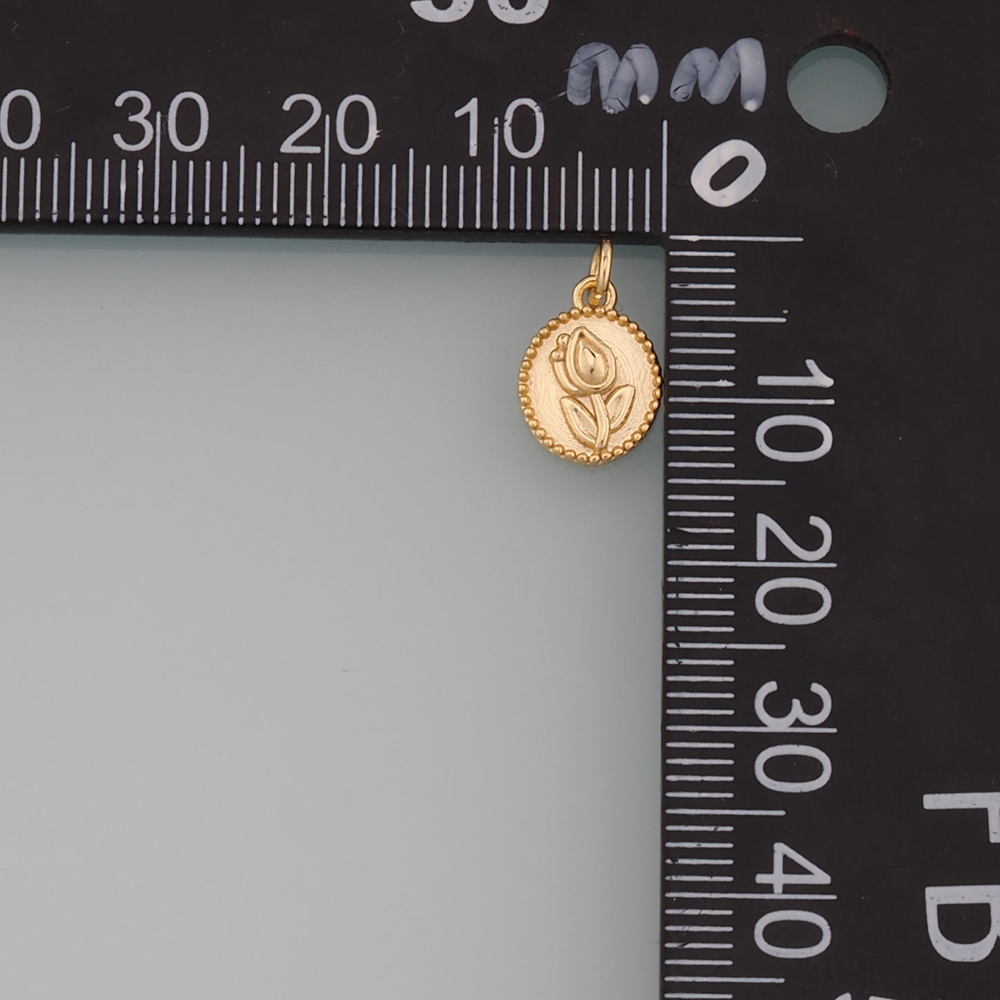 18K Gold Filled Tulip Pendant,Dainty Flower Charm Bracelet Necklace for DIY Jewelry Making Supply