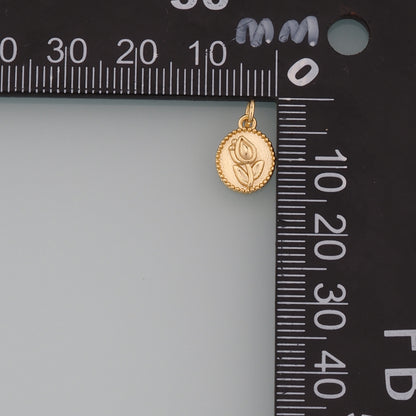 18K Gold Filled Tulip Pendant,Dainty Flower Charm Bracelet Necklace for DIY Jewelry Making Supply