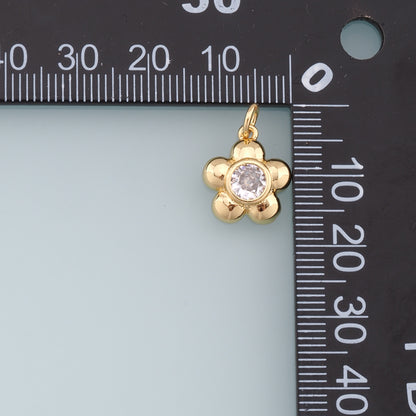 Gold Flower Charms,18K Gold Filled Flower Pendant,Silver Flower Charm Bracelet Necklace for DIY Jewelry Making Supply