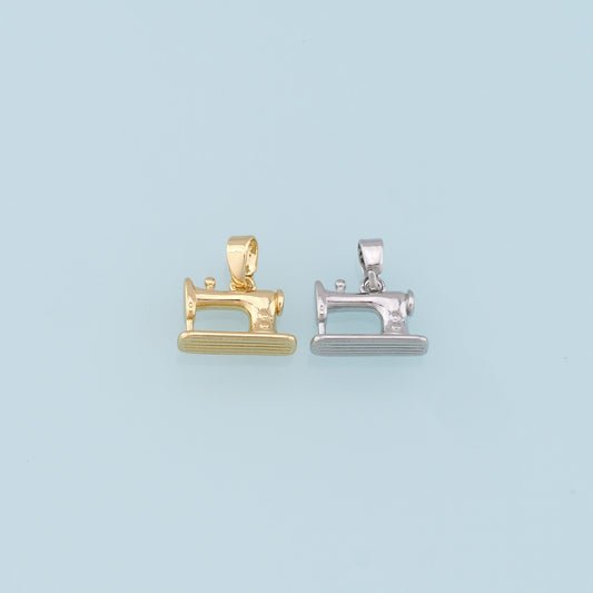 Gold sewing machine Charms,18K Gold Filled sewing machine Pendant,sewing machine Charm Bracelet Necklace for DIY Jewelry Making Supply