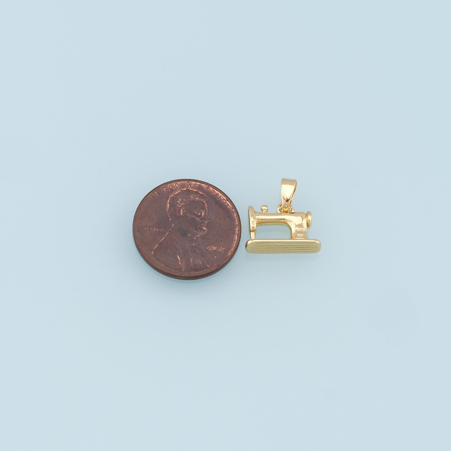 Gold sewing machine Charms,18K Gold Filled sewing machine Pendant,sewing machine Charm Bracelet Necklace for DIY Jewelry Making Supply