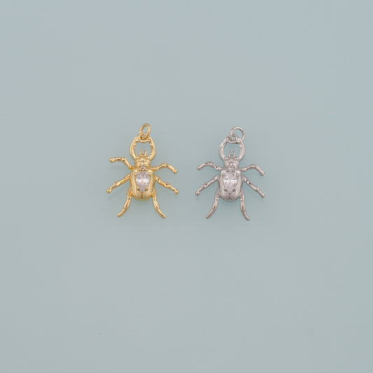 Gold Beetle Charms,18K Gold Filled Beetle Pendant,Insect Charm Bracelet Necklace for DIY Jewelry Making Supply