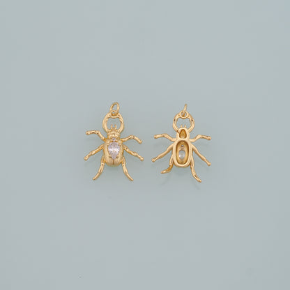 Gold Beetle Charms,18K Gold Filled Beetle Pendant,Insect Charm Bracelet Necklace for DIY Jewelry Making Supply