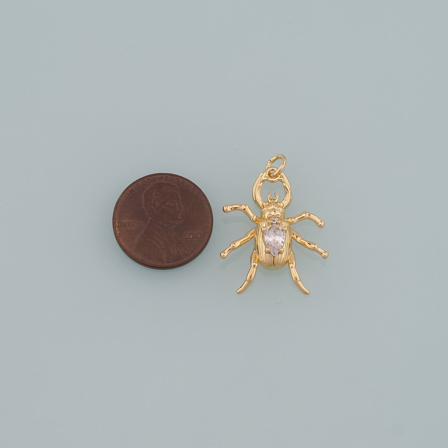 Gold Beetle Charms,18K Gold Filled Beetle Pendant,Insect Charm Bracelet Necklace for DIY Jewelry Making Supply
