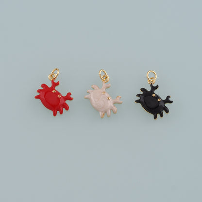 Gold Marine Life Charms,18K Gold Filled Crab Pendant,Enamel Crab Charms Bracelet Necklace for DIY Jewelry Making Supply
