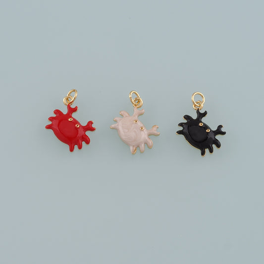 Gold Marine Life Charms,18K Gold Filled Crab Pendant,Enamel Crab Charms Bracelet Necklace for DIY Jewelry Making Supply