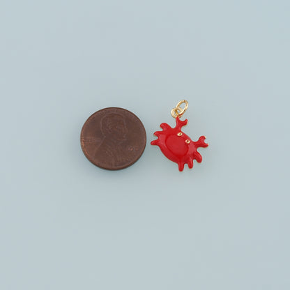 Gold Marine Life Charms,18K Gold Filled Crab Pendant,Enamel Crab Charms Bracelet Necklace for DIY Jewelry Making Supply
