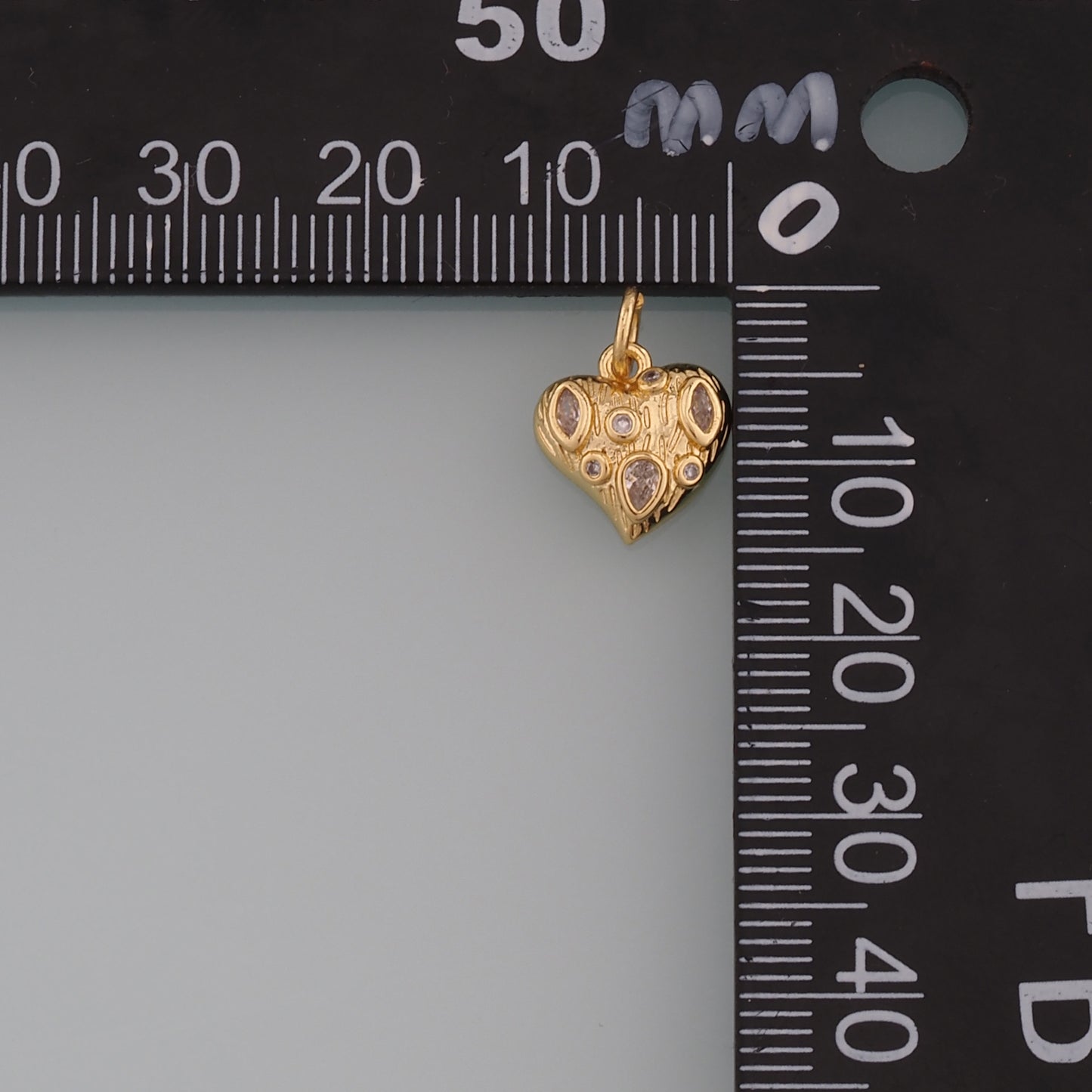 Gold Heart Charms,18K Gold Filled Heart Pendant,CZ Micro Pave Heart Charm Bracelet Necklace for DIY Jewelry Making Supply