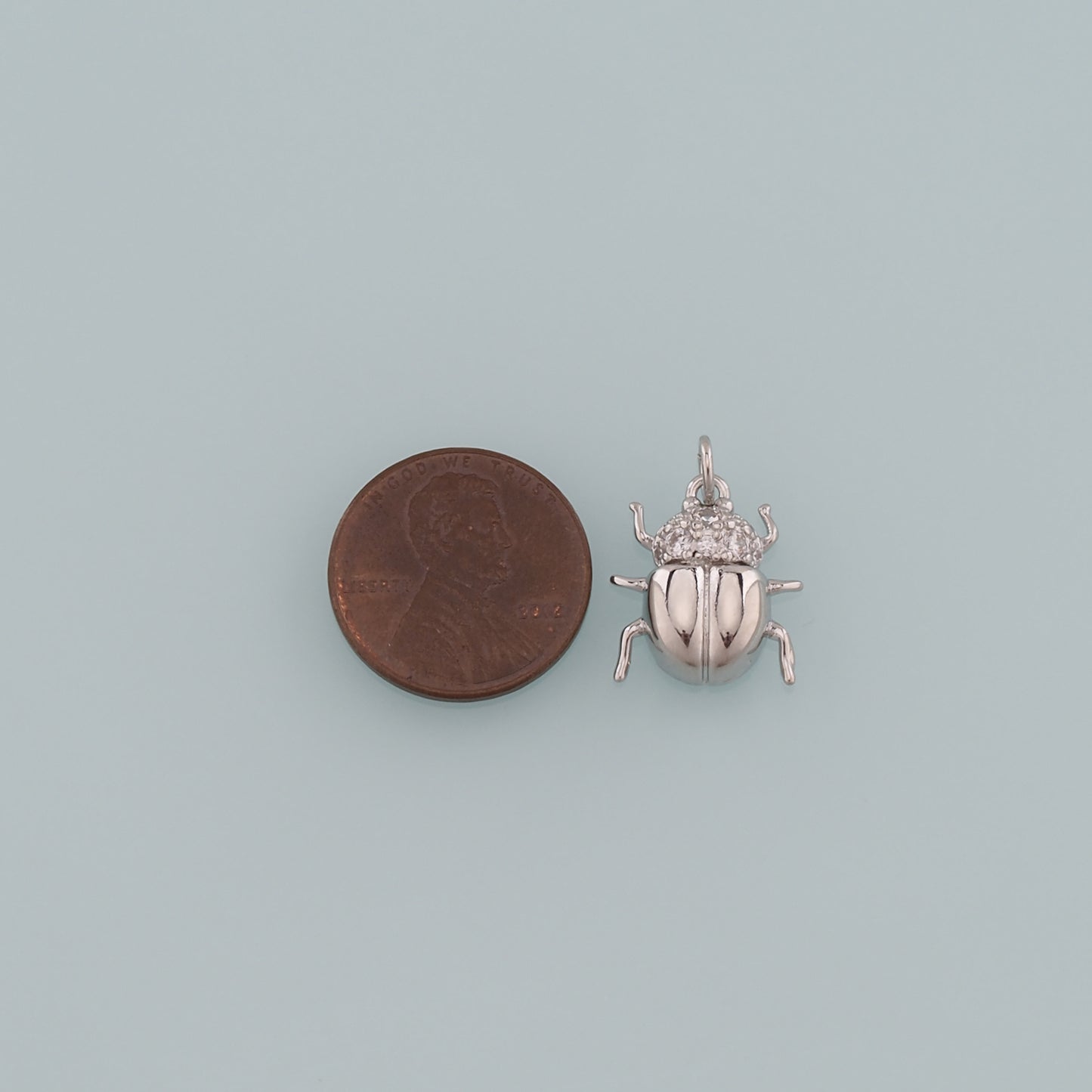 Gold Beetle Charms,18K Gold Filled Beetle Pendant,CZ Micro Pave Insect Charm Bracelet Necklace for DIY Jewelry Making Supply