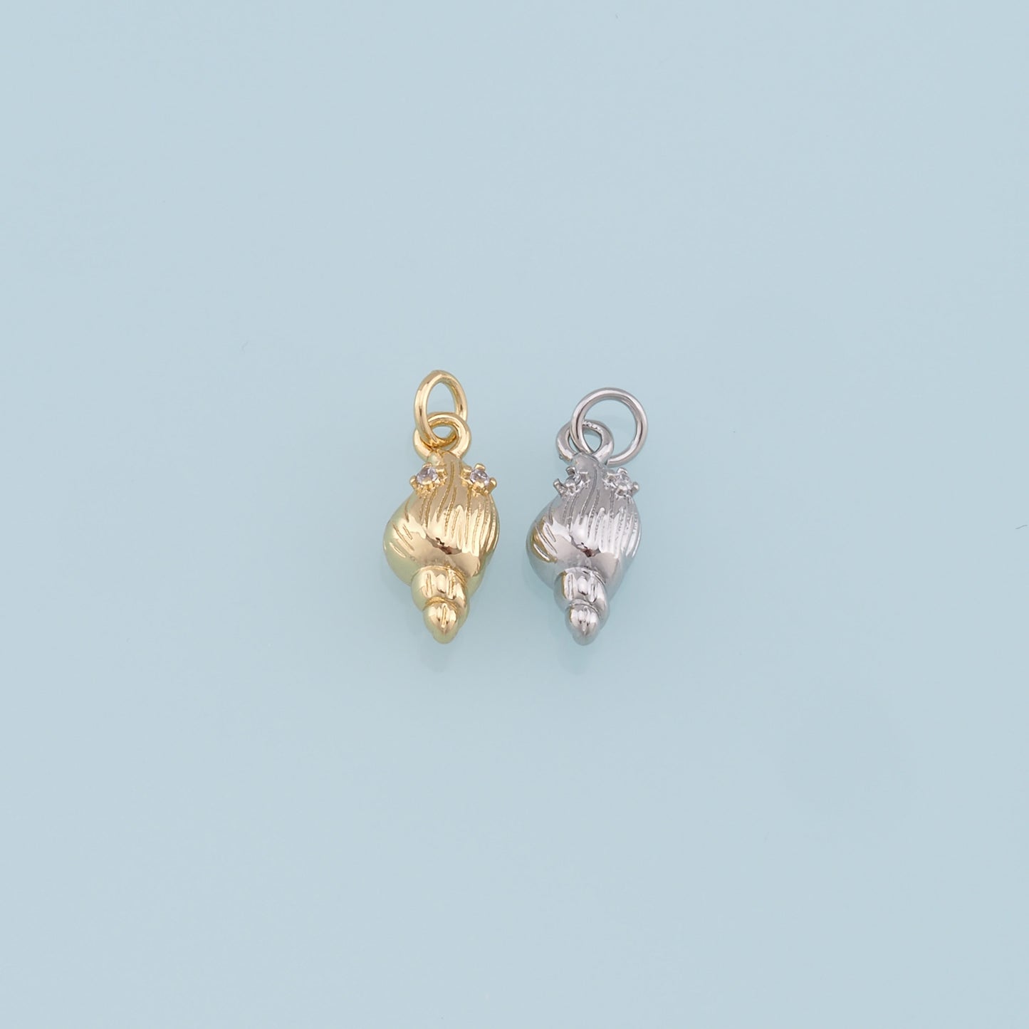 Gold Conch Charms,18K Gold Filled Conch Shell Pendant,Silver Conch Shell Charm Bracelet Necklace for DIY Jewelry Making Supply