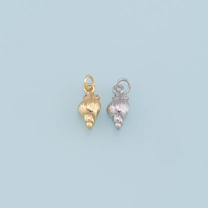 Gold Conch Charms,18K Gold Filled Conch Shell Pendant,Silver Conch Shell Charm Bracelet Necklace for DIY Jewelry Making Supply