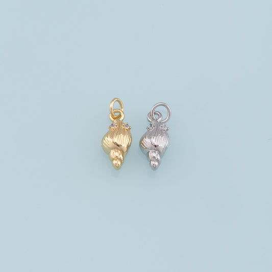 Gold Conch Charms,18K Gold Filled Conch Shell Pendant,Silver Conch Shell Charm Bracelet Necklace for DIY Jewelry Making Supply