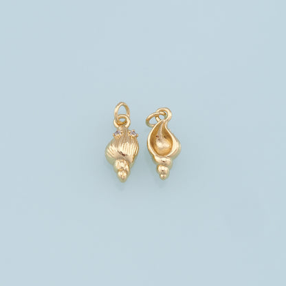 Gold Conch Charms,18K Gold Filled Conch Shell Pendant,Silver Conch Shell Charm Bracelet Necklace for DIY Jewelry Making Supply
