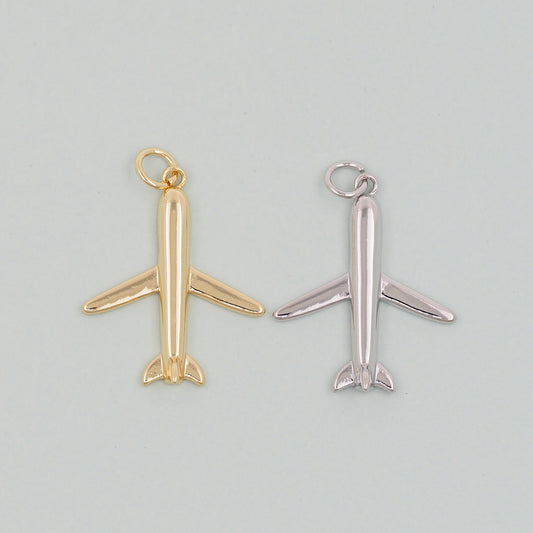 Gold Airplane Charms,18K Gold Filled Airplane Pendant,Airplane Charm Bracelet Necklace for DIY Jewelry Making Supply