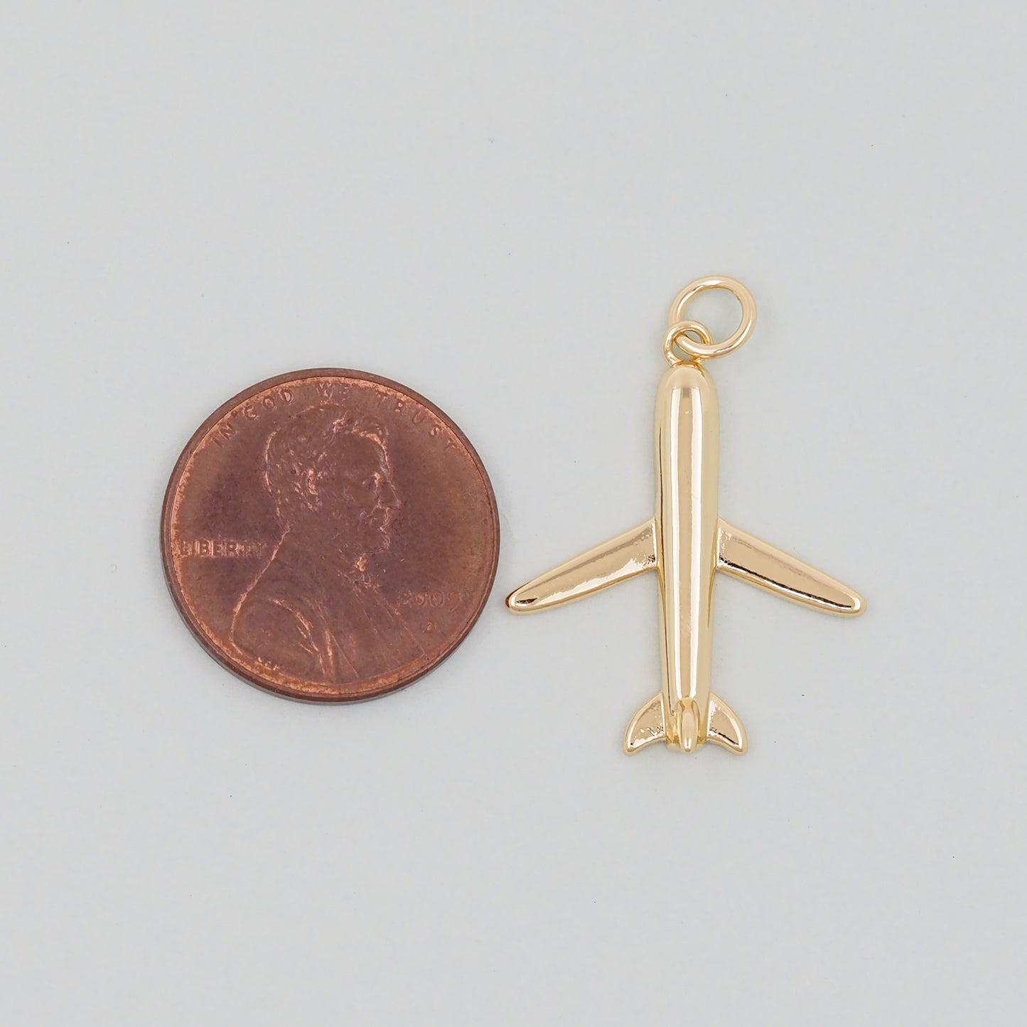 Gold Airplane Charms,18K Gold Filled Airplane Pendant,Airplane Charm Bracelet Necklace for DIY Jewelry Making Supply