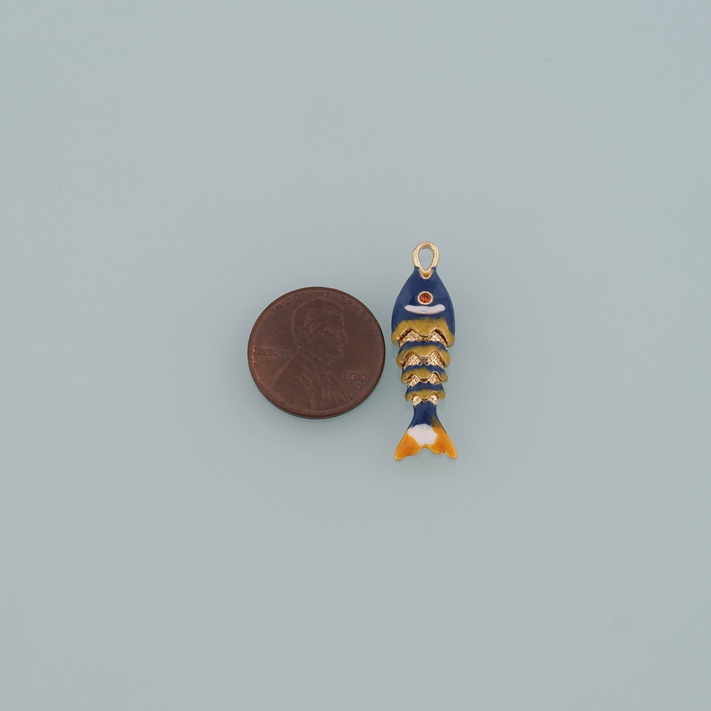 Gold Fish Charms,18K Gold Filled Enamel Fish Pendant,Cute Fish Charm Bracelet Necklace for DIY Jewelry Making Supply