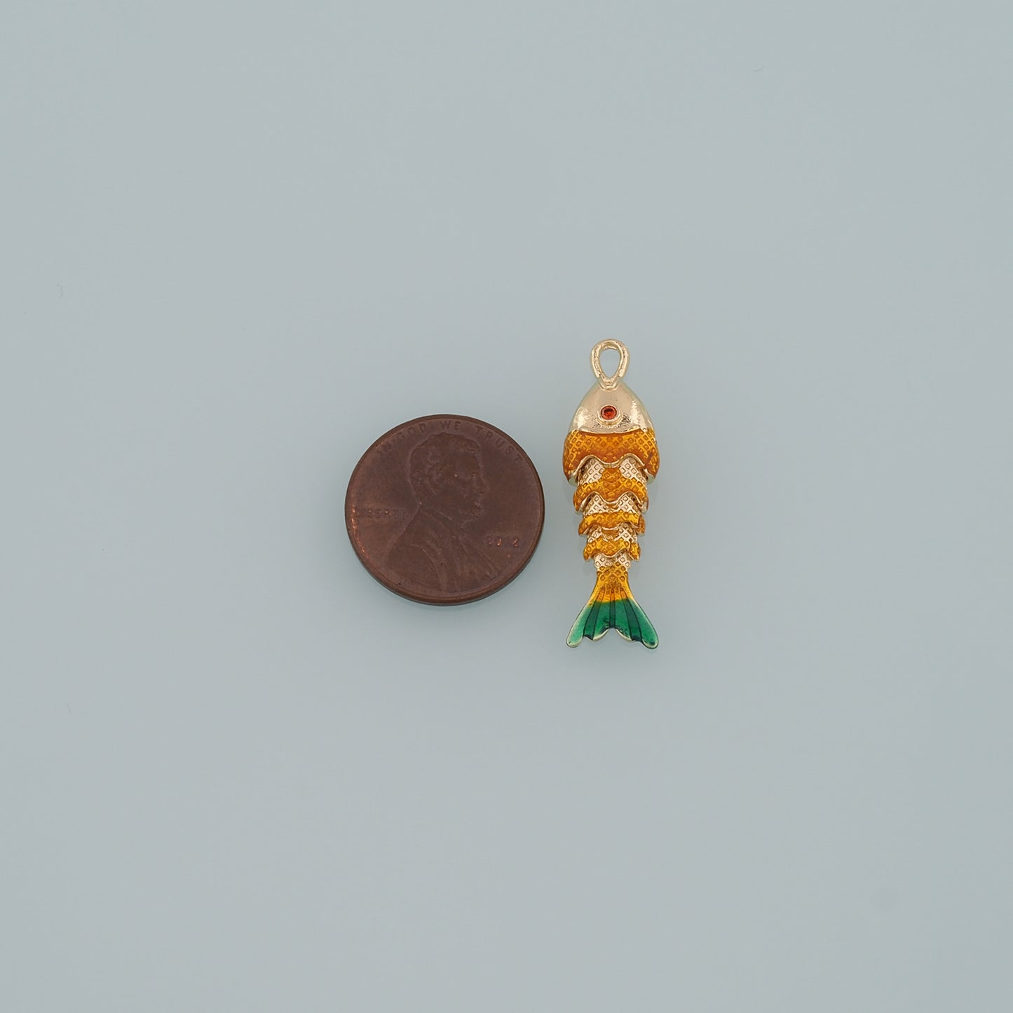 Gold Fish Charms,18K Gold Filled Enamel Fish Pendant,Cute Fish Charm Bracelet Necklace for DIY Jewelry Making Supply
