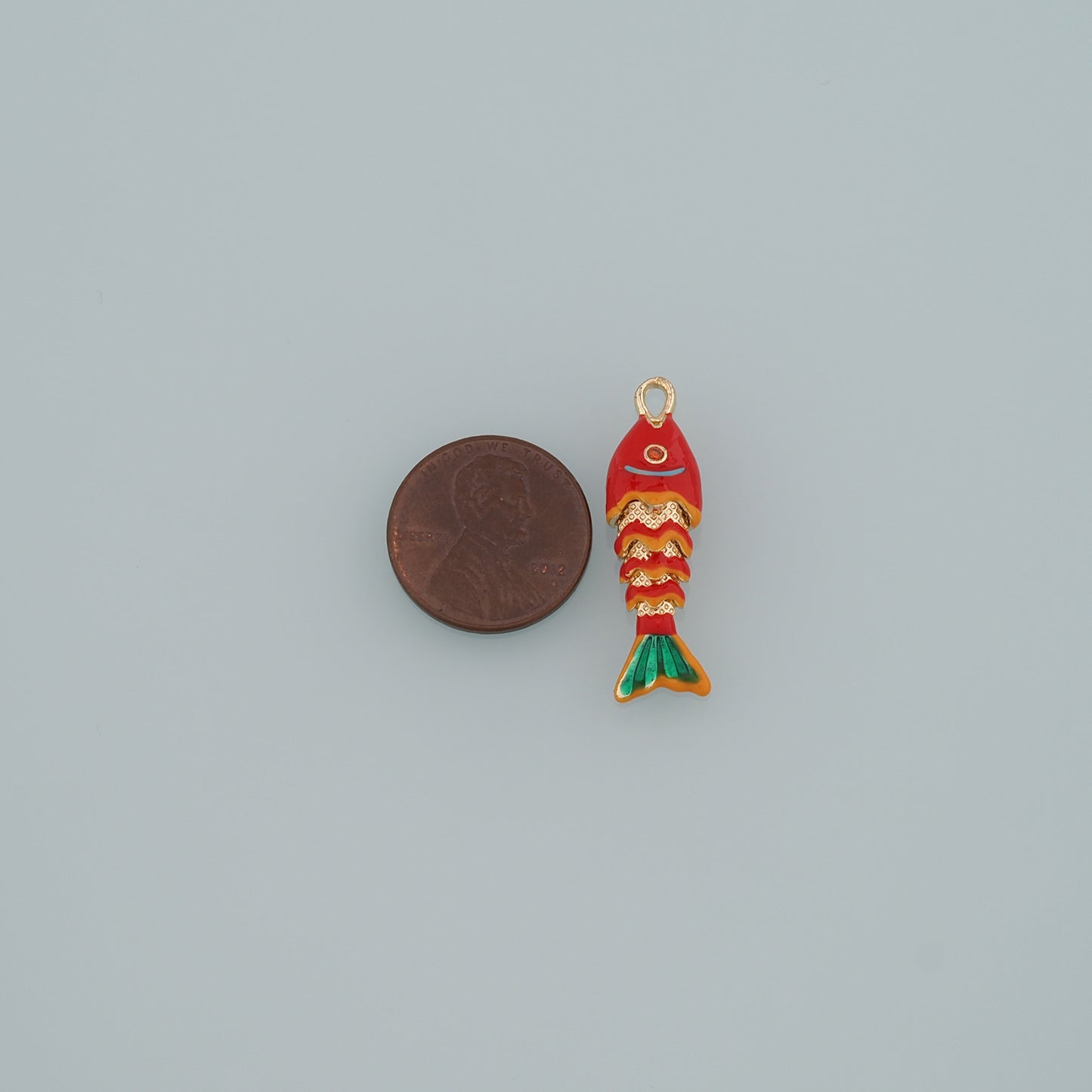 Gold Fish Charms,18K Gold Filled Enamel Fish Pendant,Cute Fish Charm Bracelet Necklace for DIY Jewelry Making Supply