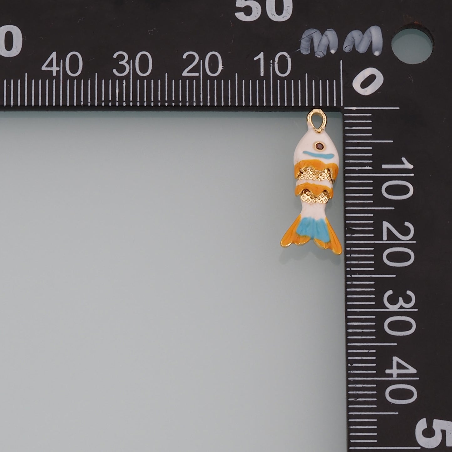 Gold Fish Charms,18K Gold Filled Enamel Fish Pendant,Cute Fish Charm Bracelet Necklace for DIY Jewelry Making Supply