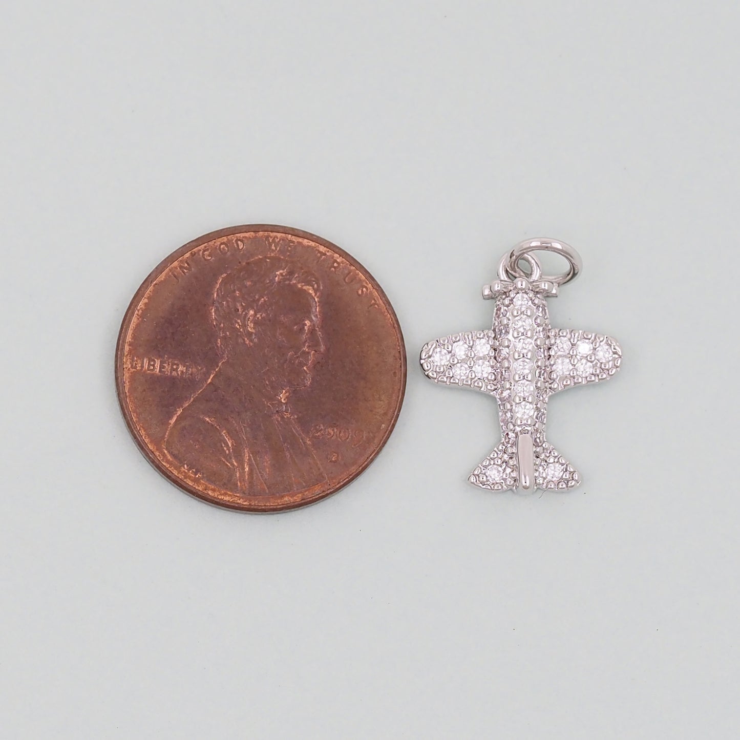 Gold Airplane Charms,18K Gold Filled Airplane Pendant,CZ Airplane Charm Bracelet Necklace for DIY Jewelry Making Supply