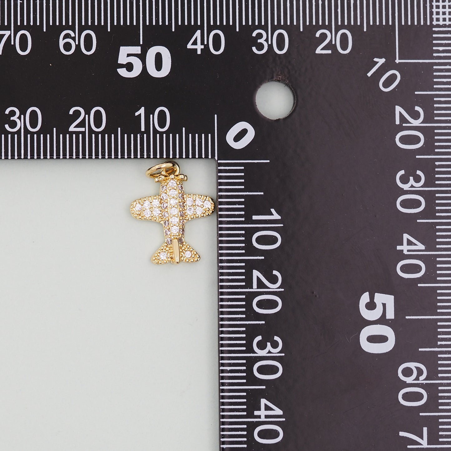 Gold Airplane Charms,18K Gold Filled Airplane Pendant,CZ Airplane Charm Bracelet Necklace for DIY Jewelry Making Supply