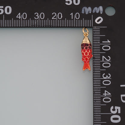 Gold Fish Charms,18K Gold Filled Enamel Fish Pendant,Cute Fish Charm Bracelet Necklace for DIY Jewelry Making Supply