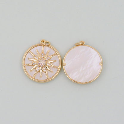 Gold Sun Charms,18K Gold Filled Sun Pendant,celestial  Charm Bracelet Necklace for DIY Jewelry Making Supply