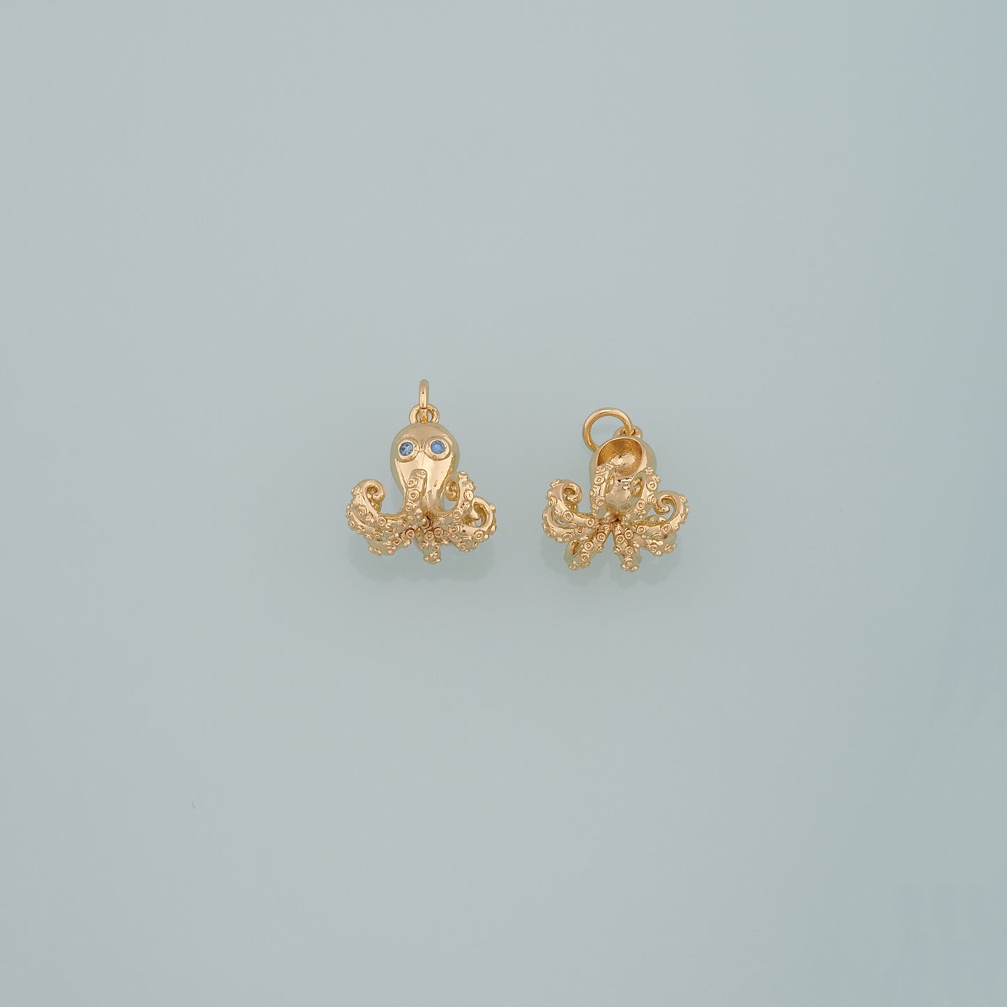 Gold Sea Life Charms,18K Gold Filled Octopus Pendant,Octopus Charm Bracelet Necklace for DIY Jewelry Making Supply