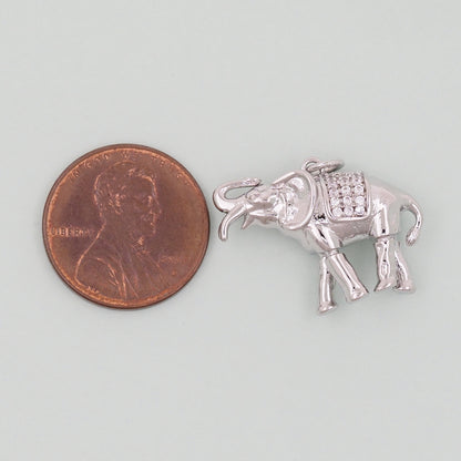 Gold Elephant Charms,18K Gold Filled CZ Elephant Pendant,Elephant Charm Bracelet Necklace for DIY Jewelry Making Supply